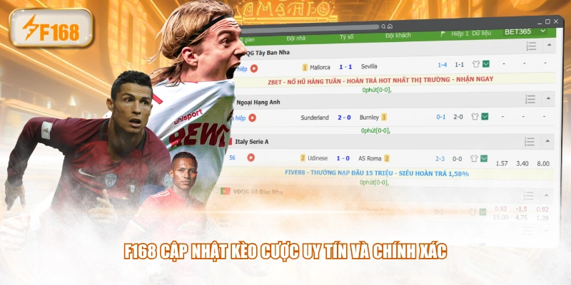 F168 cập nhật kèo cược uy tín và chính xác