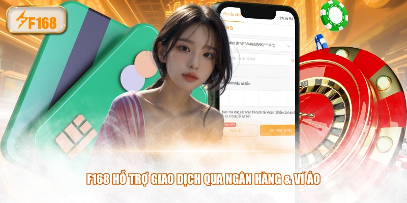 F168 hỗ trợ giao dịch qua ngân hàng & ví ảo
